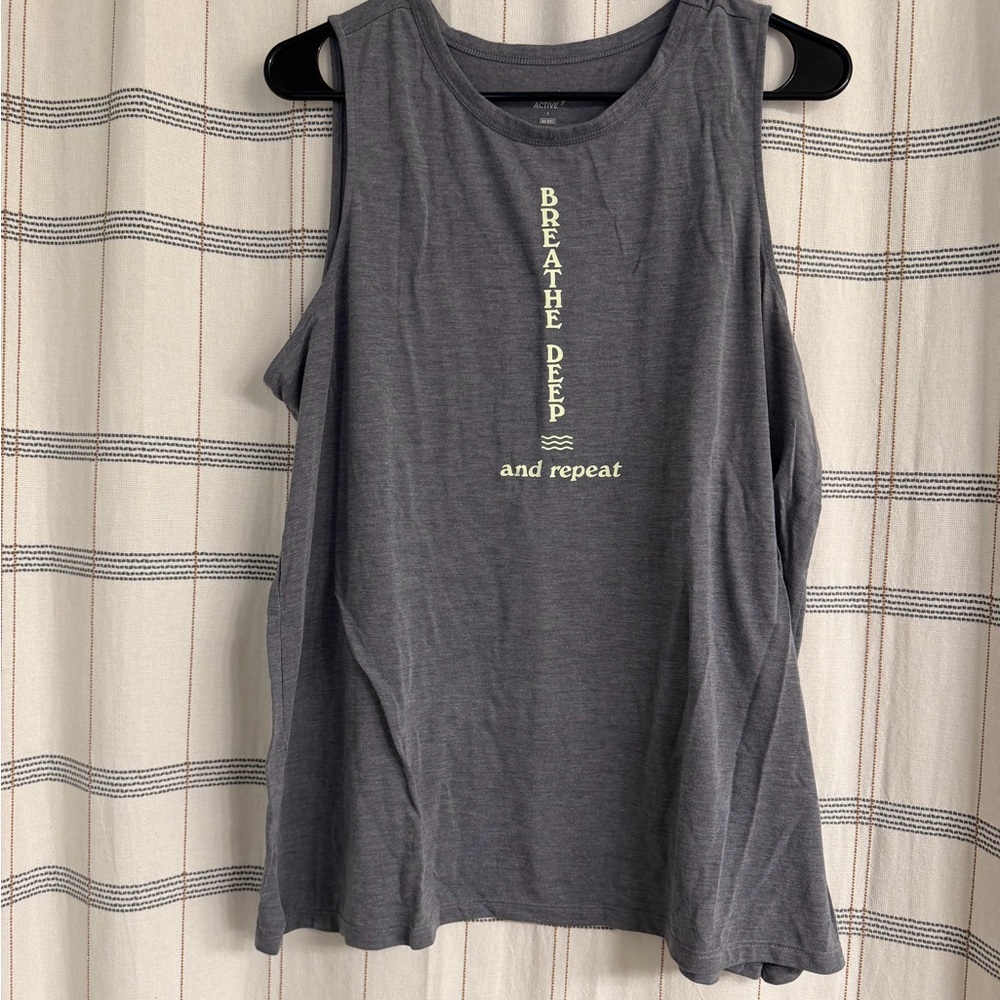 Old Navy Gray Muscle Tee with Motivational Text